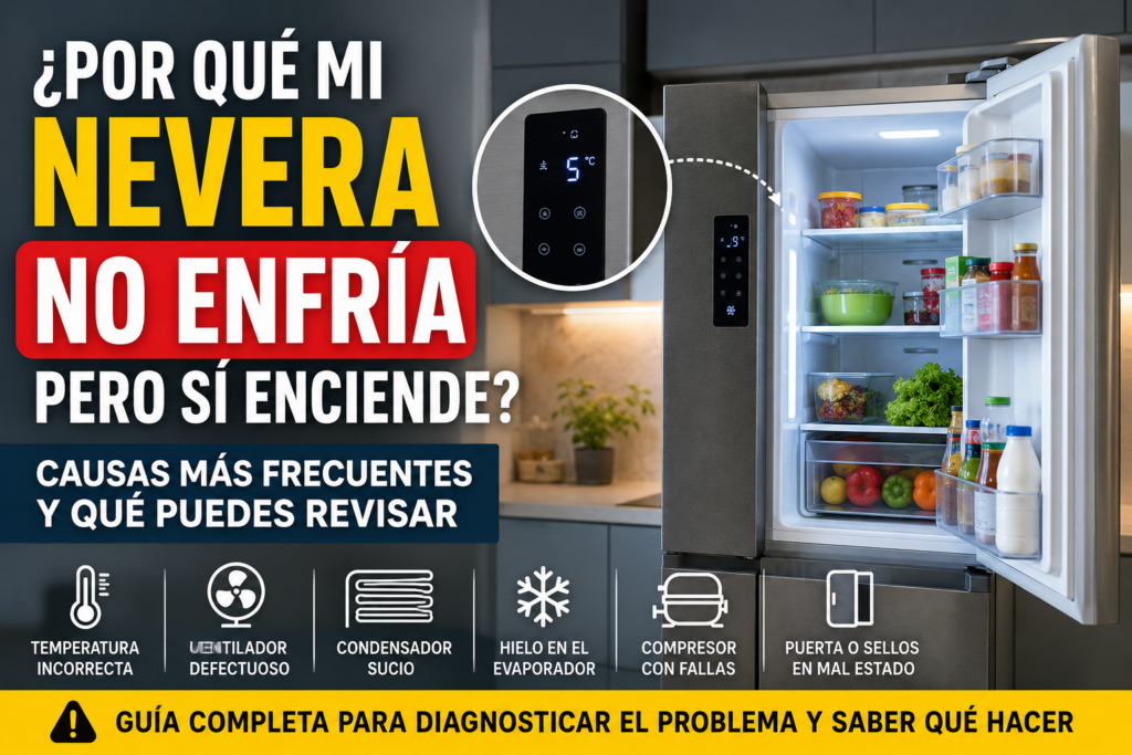 Nevera encendida que no enfría correctamente